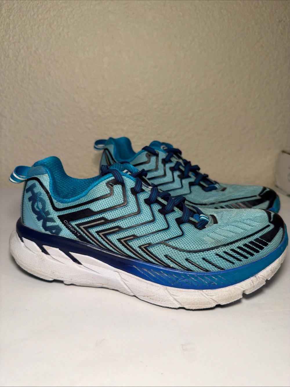 Hoka One One Kids Teal and Navy Running Sneakers